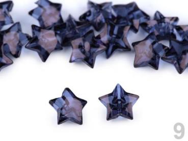 Kunststoffknopf Stern dunkelblau